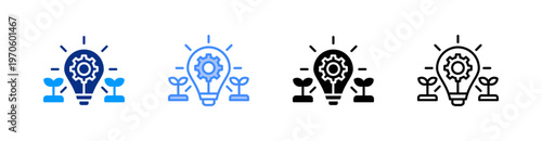 Creativity Multiple Style Icon Set Vector 