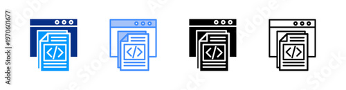 Html Multiple Style Icon Set Vector 