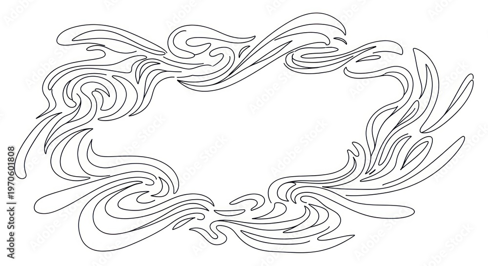 Fototapeta premium Elegant Floral Wreath Line Art Design.