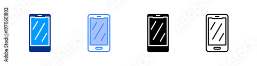 Phone Multiple Style Icon Set Vector 