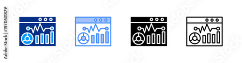 Analytics Multiple Style Icon Set Vector 