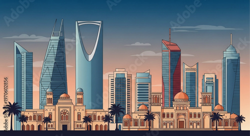Riyadh Skyline - A Modern Metropolis in Saudi Arabia.