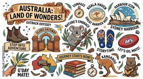 Australia Land of Wonders: Travel Icons and Wildlife