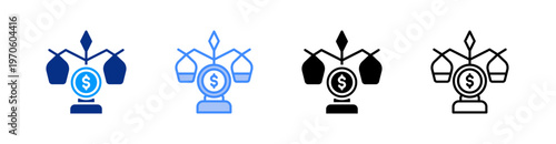 Balance Multiple Style Icon Set Vector 