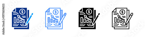 Income Statement Multiple Style Icon Set Vector 