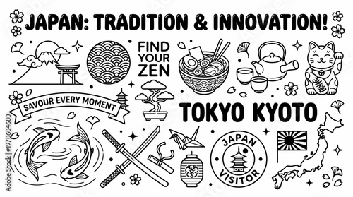 Japan Tradition Innovation Symbols - Tokyo Kyoto Travel