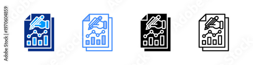 Projections Multiple Style Icon Set Vector 