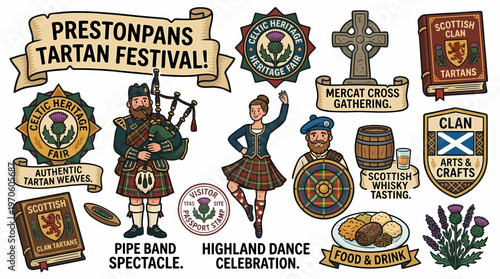 Scottish Heritage Festival: Bagpiper, Highland Dancer, Tartans