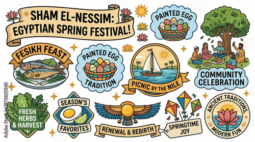 Sham El Nessim Egyptian Spring Festival Celebration Elements