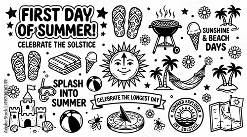 Summer Solstice Celebration Doodle Collection