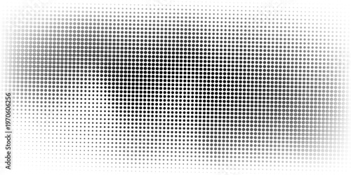 Monochrome halftone background with a gradient of dots creating a modern and minimalist design element EPS vector