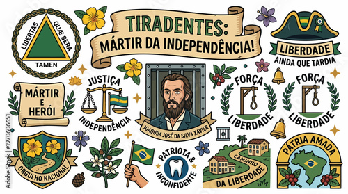 Tiradentes: Martyr of Independence Brazil Illustration