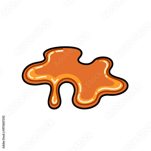 Caramel Drizzle Splash Vector Illustration