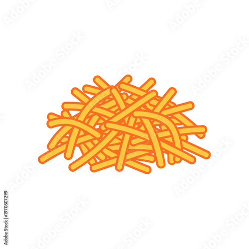 Vector illustration of a pile of shredded cheese