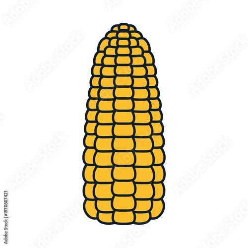 Vector Illustration of a Ripe Yellow Corn Cob