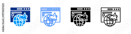 Content Marketing Multiple Style Icon Set Vector 