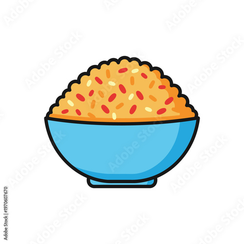 Colorful Vector Rice Bowl Icon