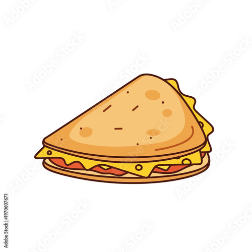 Colorful Mexican quesadilla vector illustration