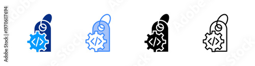 Meta Tags Multiple Style Icon Set Vector 