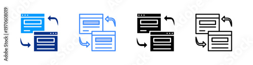 Redirect Multiple Style Icon Set Vector 