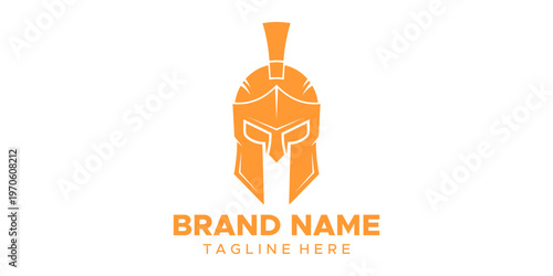 Spartan helmet logo template design.