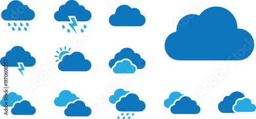 Weather forecast icon set. Rainy, storm, snow, cloudy, sunny, windy, day, night, summer, winter, line, label, collection, logo, symbol, black, flat vector, isolated illustration