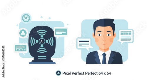 AI-Powered Communication - A Smart Device and a Professional Man.