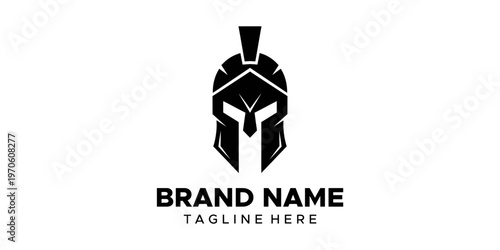 Spartan helmet logo template design.
