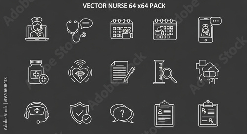 Vector Nurse 64 Pack - A Comprehensive Collection of Healthcare Icons.