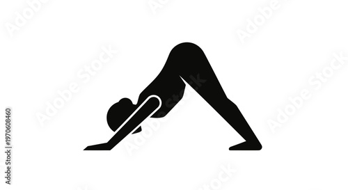 Woman Doing Downward Dog Yoga Pose.