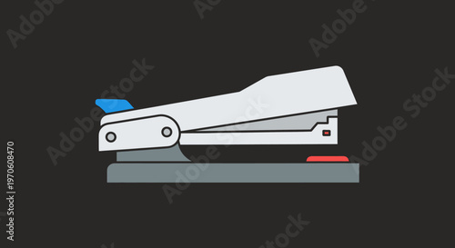 White Stapler with Staples on Table.