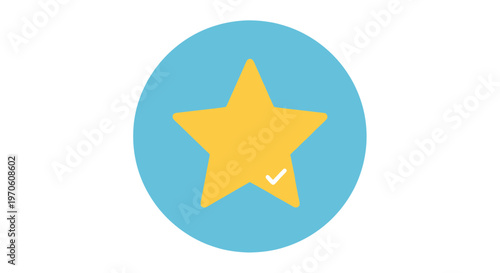 Yellow Star Icon with Checkmark Symbol.