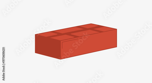 Single red plastic building brick toy.