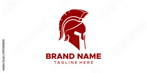 Spartan helmet logo template design.