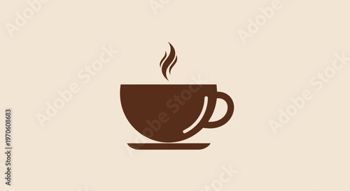 Steaming Coffee Cup Illustration Design Element.