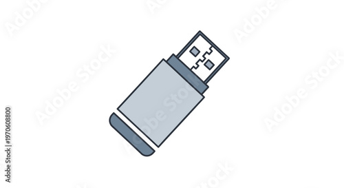 USB Flash Drive Illustration Simple Design.