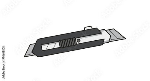 Utility Knife with Retractable Blade Illustration.