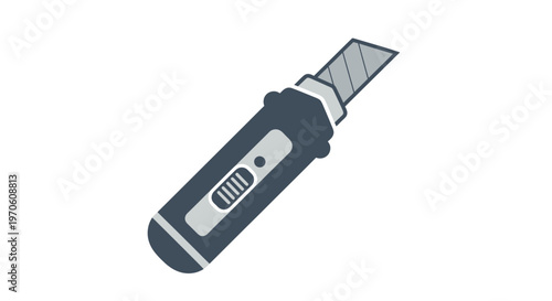 Utility Knife with Retractable Blade Illustration.
