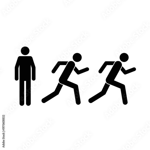 stick figures running in a sequence.