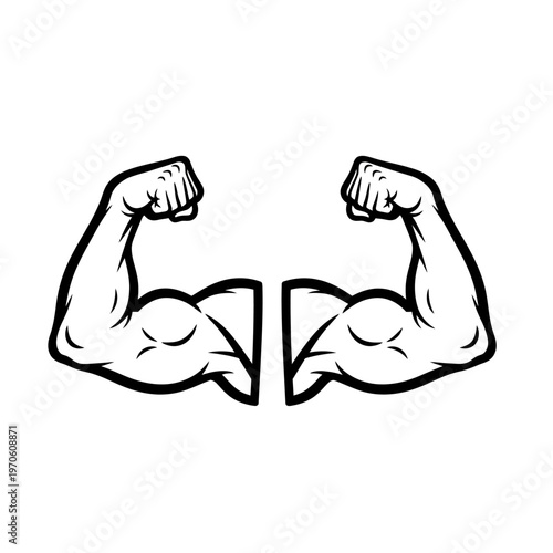 A pair of flexed muscular arms.