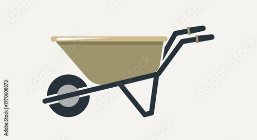 Wheelbarrow with Metal Frame and Handles.