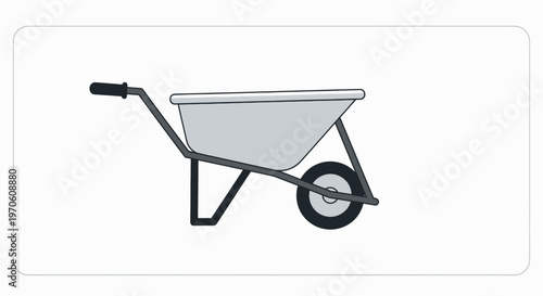 Wheelbarrow Illustration Simple Design Garden Tool.