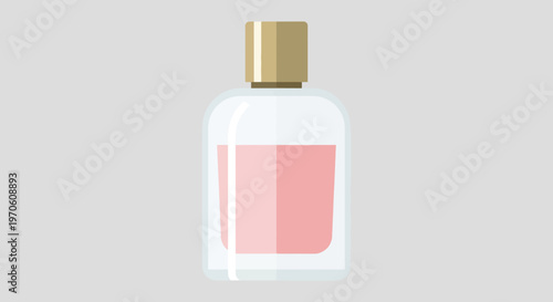 White Perfume Bottle with Pink Label.