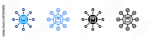 Distribution Multiple Style Icon Set Vector 