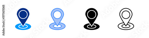 Location Multiple Style Icon Set Vector 