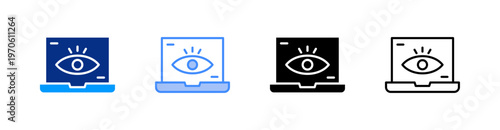 Visibility Multiple Style Icon Set Vector 