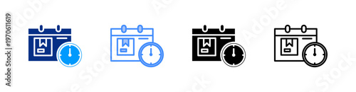 Scheduling Multiple Style Icon Set Vector 