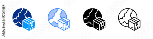 International Delivery Multiple Style Icon Set Vector 