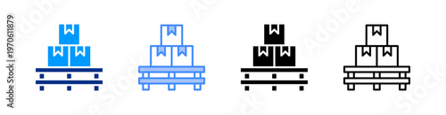 Pallet Multiple Style Icon Set Vector 