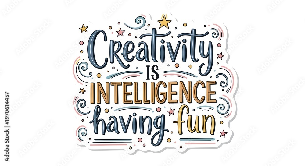 Fototapeta premium Inspirational Quote on Creativity and Intelligence.